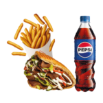 Bułka + frytki (małe) + napój