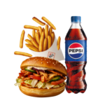 Burger + frytki (małe) + napój