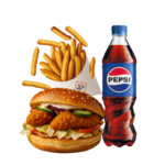 Strips Burger + frytki (małe) + napój